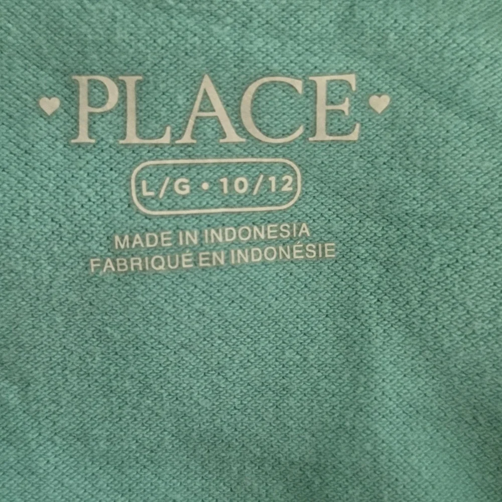 The Children's Place Polo Shirt Girls 10-12 Blue Ruffle Placket Stretch Top